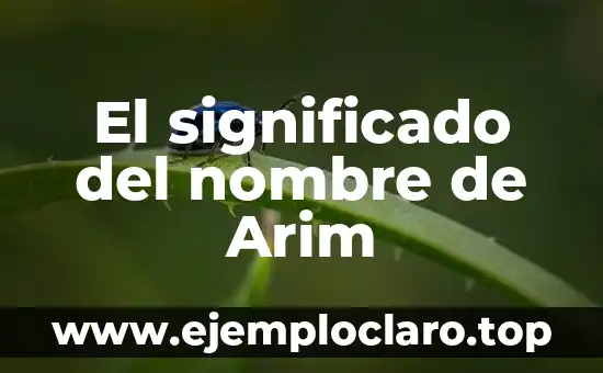El significado del nombre de Arim