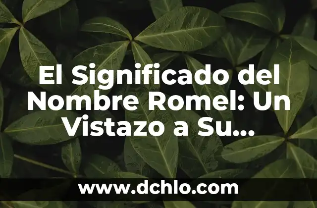 Estanzuela: Un Vistazo a la Estructura Poética 8 El Significado del Nombre Romel: Un Vistazo a Su Origen y Cultura