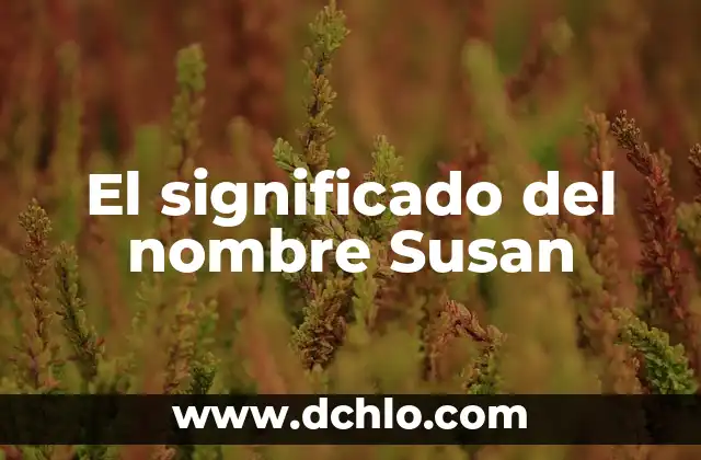 Significado del Día 31 de Julio 7 El significado del nombre Susan