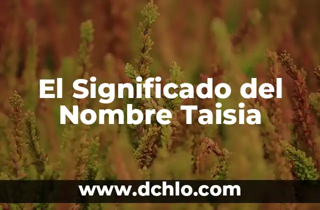 Introspectiva Significado de la Palabra 5 El Significado del Nombre Taisia