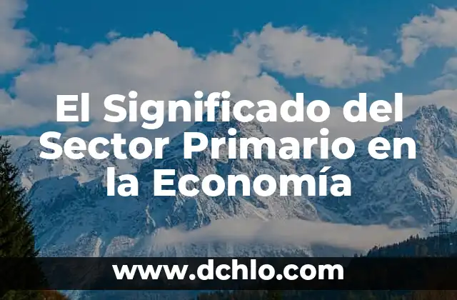 El Verdadero Significado de Ser Maestra: Más Allá de la Docencia 4 El Significado del Sector Primario en la Economía