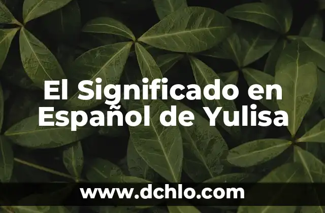 Forma de Anillo y Significado: Un Símbolo Universal 5 El Significado en Español de Yulisa