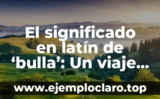 El significado en latín de 'bulla': Un viaje al origen de la palabra