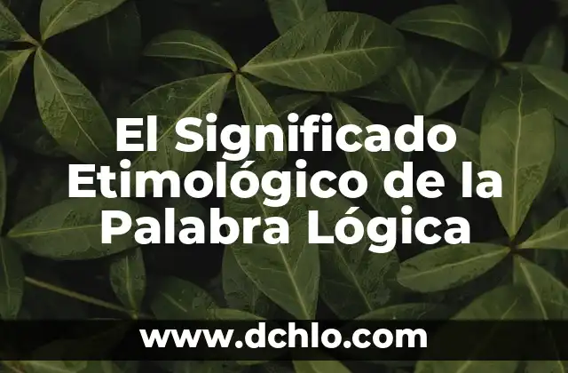 Nombre de Empresas sin Significado: El Poder de la Identidad Corporativa 6 El Significado Etimológico de la Palabra Lógica