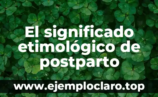 El significado etimológico de postparto
