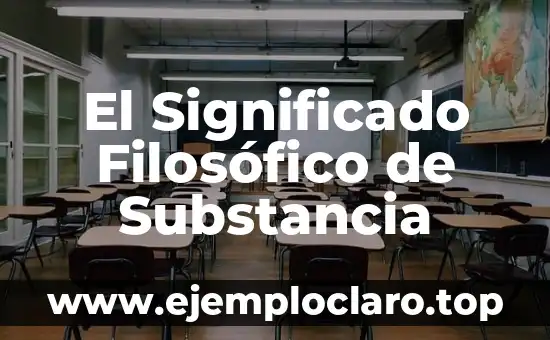 El Significado Filosófico de Substancia