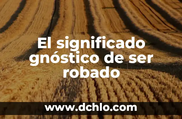 Significado Emocional de Ser Robado 3 El significado gnóstico de ser robado