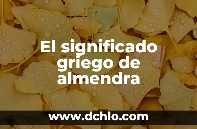 Significado de la Falta de Conciencia Electoral 4 El significado griego de almendra