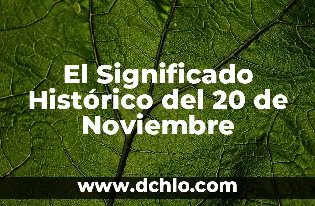 Significado de Teratología: Un Viaje al Corazón de los Seres Anómalos 7 El Significado Histórico del 20 de Noviembre