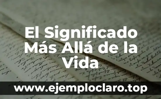 El Significado Más Allá de la Vida