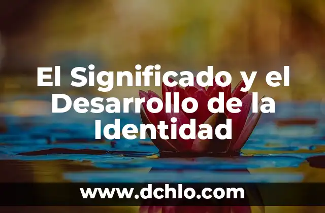 Significado de Sotelo 8 El Significado y el Desarrollo de la Identidad