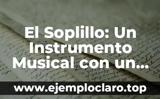 El Soplillo: Un Instrumento Musical con un Profundo Significado