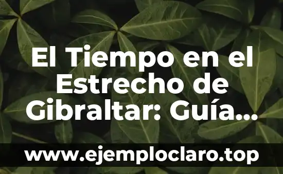 Conciencia Clara de Campo Estrecho: Entendiendo el Concepto 6 El Tiempo en el Estrecho de Gibraltar: Guía Completa