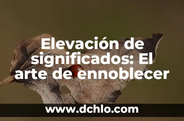 Indización: El arte de organizar datos 3 Elevación de significados: El arte de ennoblecer