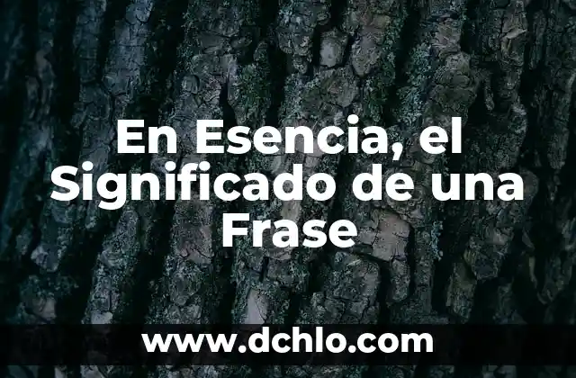 El Significado de Ja 5 En Esencia, el Significado de una Frase