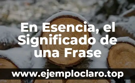 En Esencia, el Significado de una Frase
