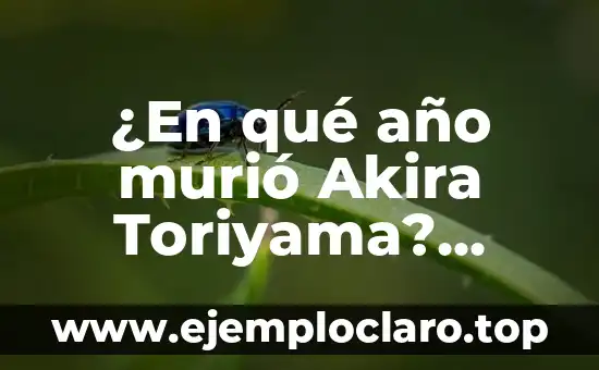 ¿En qué año murió Akira Toriyama? Descubre la verdad sobre el creador de Dragon Ball