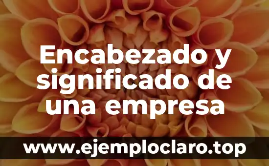 Encabezado y significado de una empresa