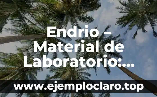 Endrio - Material de Laboratorio: Significado y Aplicaciones