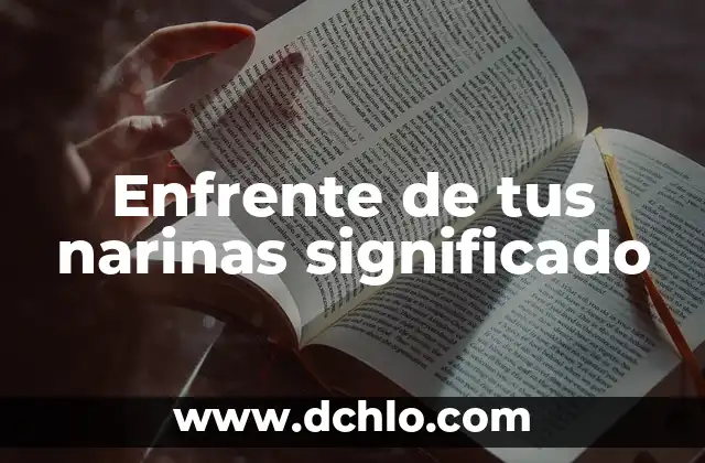 El Significado Etimológico de la Antropología Filosófica 3 Enfrente de tus narinas significado