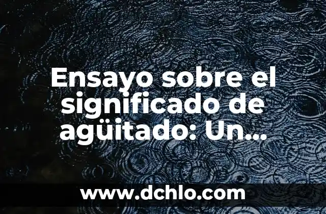 Significado de lítico: Todo sobre su origen y uso en la historia 7 Ensayo sobre el significado de agüitado: Un análisis en profundidad