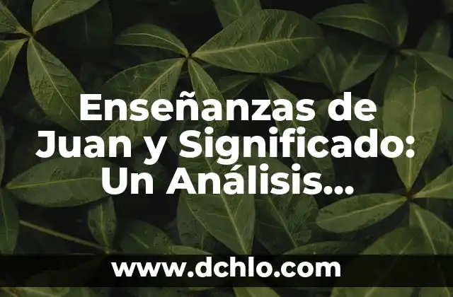 El significado etimológico de Juan Pablo: Un viaje a través de la historia 4 Enseñanzas de Juan y Significado: Un Análisis Profundo