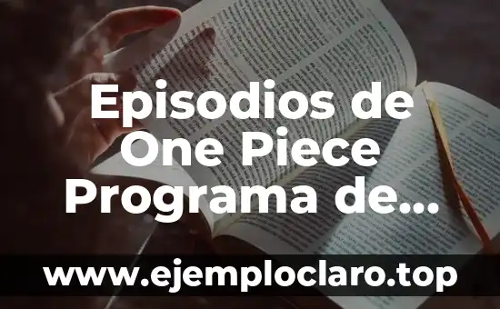 Episodios de One Piece Programa de Televisión: Guía Completa y Actualizada