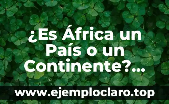 ¿Es África un País o un Continente? Descubre la Verdad