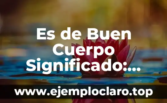 Es de Buen Cuerpo Significado: Guía Completa