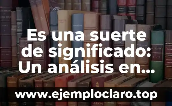 Es una suerte de significado: Un análisis en profundidad