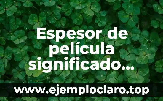 Espesor de película significado físico