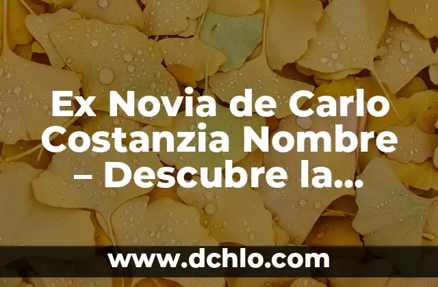 Como hacer que mi ex regrese conmigo sin rogarle 6 Ex Novia de Carlo Costanzia Nombre – Descubre la Verdadera Identidad