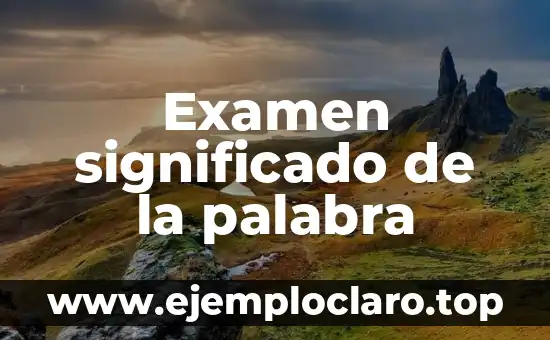 Examen significado de la palabra
