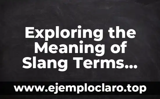 Exploring the Meaning of Slang Terms Like Soro