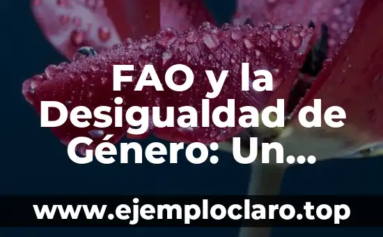 Ojos de Fuego: Un Análisis Bíblico y Profundo 7 FAO y la Desigualdad de Género: Un Análisis Profundo