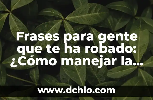 Significado Emocional de Ser Robado 6 Frases para gente que te ha robado: ¿Cómo manejar la rabia y el dolor?