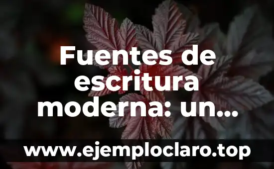 Fuentes de escritura moderna: un enfoque innovador