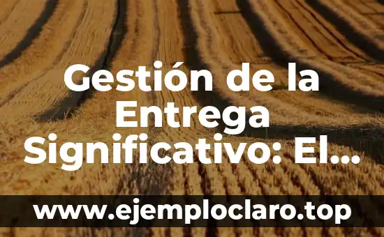 Gestión de la Entrega Significativo: El Arte de Comunicar con Impacto