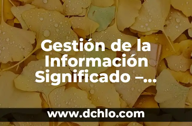 Entrega a Domicilio: Un Servicio Esencial en la Era Digital 3 Gestión de la Información Significado – Optimizando la Información en la Era Digital