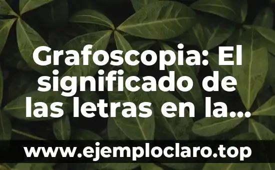 Grafoscopia: El significado de las letras en la escritura