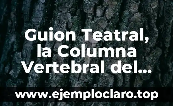Au Bout de la Scène - Un Concepto Teatral Profundo 3 Guion Teatral, la Columna Vertebral del Teatro
