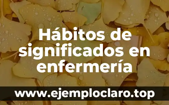 Intervenciones de enfermería NIC significado 6 Hábitos de significados en enfermería