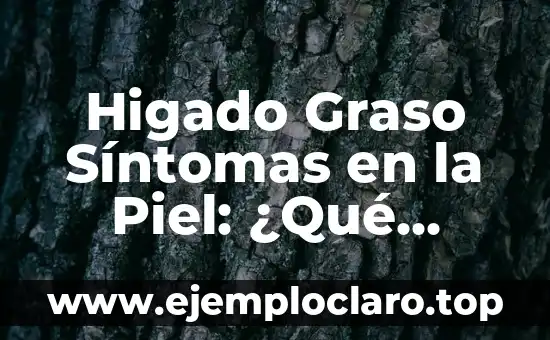 Higado Graso Síntomas en la Piel: ¿Qué Debes Saber?