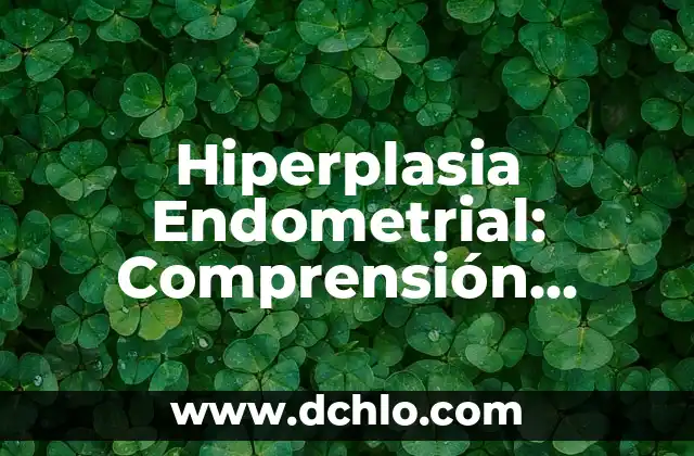 Significado de Endeudamiento: Un Análisis Integral 6 Hiperplasia Endometrial: Comprensión Integral