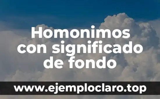 Homonimos con significado de fondo