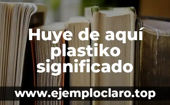 Huye de aquí plastiko significado
