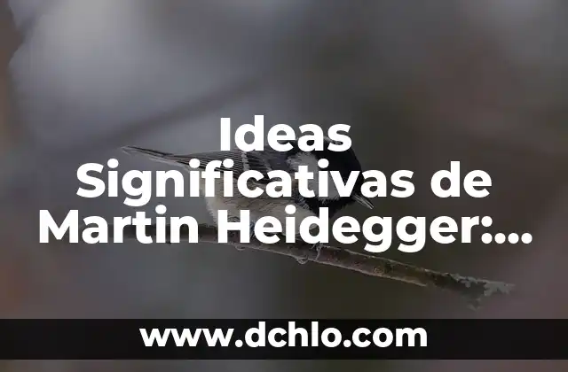 Significado de Mistaken de Martin Garrix 3 Ideas Significativas de Martin Heidegger: Un Enfoque en la Filosofía Existencial