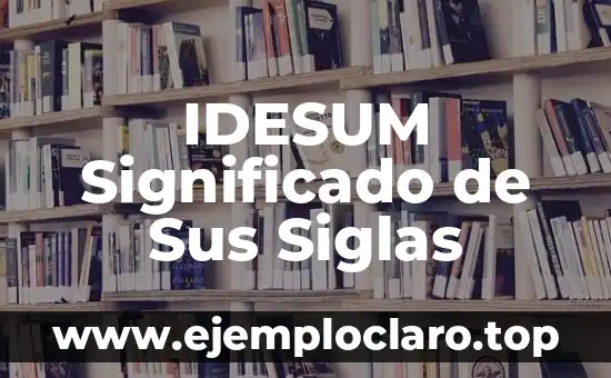IDESUM Significado de Sus Siglas