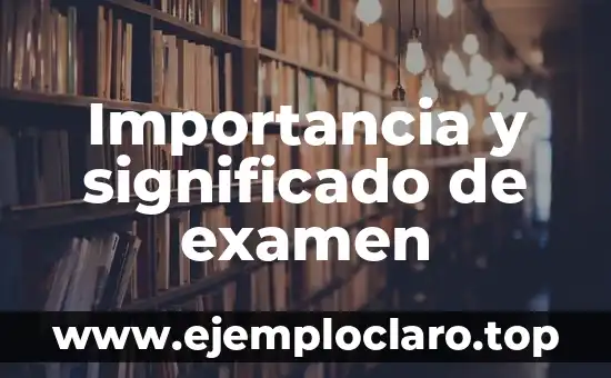 Importancia y significado de examen