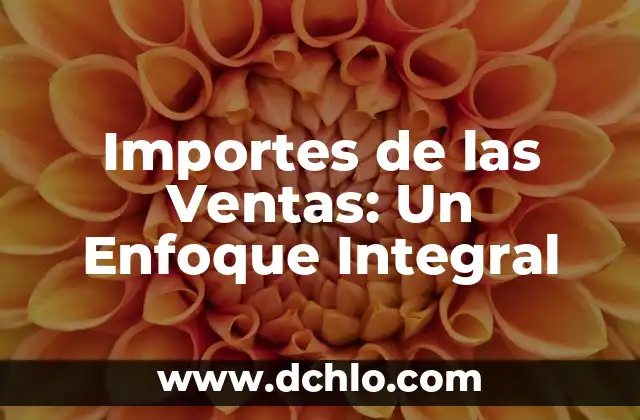 Imágenes del significado de equidad: Un enfoque visual de la justicia social 6 Importes de las Ventas: Un Enfoque Integral